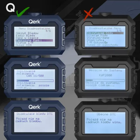 Interfejs Diagnostyczny OBD2 Qerk T31 Tester, Skaner - Menu w języku Polskim