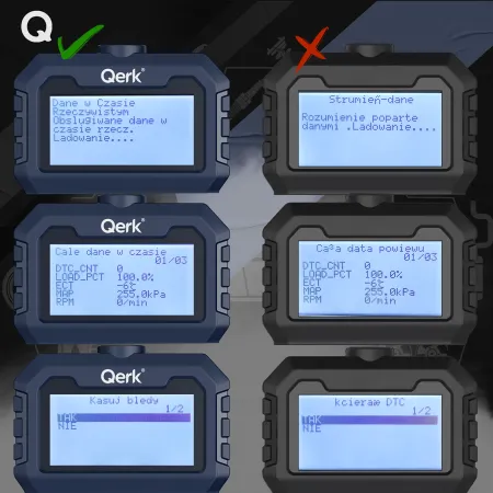 Interfejs Diagnostyczny OBD2 Qerk T31 Tester, Skaner - Menu w języku Polskim